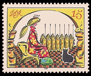 15 Pf Briefmarke: Märchen - von der toten Zarentochter und den 7 Recken