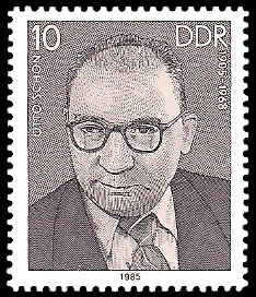 10 Pf Briefmarke: Verdienstvolle Persönlichkeiten der Arbeiterbewegung, Otto Schön 10 Pf Briefmarke: Verdienstvolle Persönlichkeiten der Arbeiterbewegung, Otto Schön