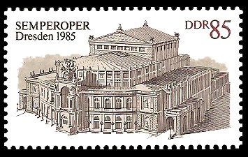 85Pf Briefmarke: Wiedereröffnung der Semperoper in Dresden