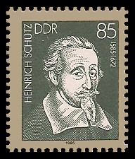 85 Pf Briefmarke: Bach-Händel-Schütz-Ehrung, Heinrich Schütz
