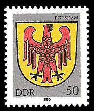 50 Pf Briefmarke: Stadtwappen von Potsdam