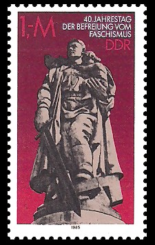 1 M Briefmarke: 40. Jahrestag der Befreiung vom Faschismus, Ehrenmal