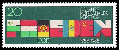 20 Pf Briefmarke: 30 Jahre Warschauer Vertrag 20 Pf Briefmarke: 30 Jahre Warschauer Vertrag