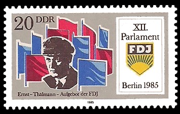 20 Pf Briefmarke: XII. Parlament der FDJ, Ernst Thälmann