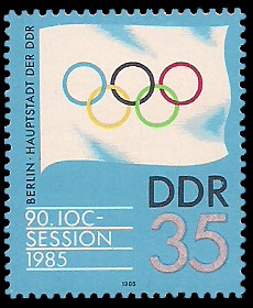 35 Pf Briefmarke: 90. IOC-Session 1985 35 Pf Briefmarke: 90. IOC-Session 1985