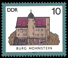 10 Pf Briefmarke: Burgen der DDR, Burg Hohnstein