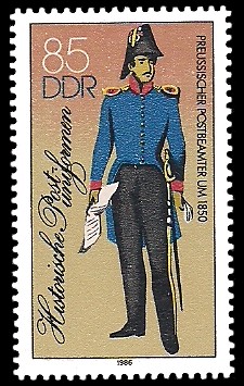 85 Pf Briefmarke: Historische Postuniformen, Preussischer Postbeamter