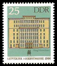 25 Pf Briefmarke: Leipziger Herbstmesse 1986, Ring-Messehaus