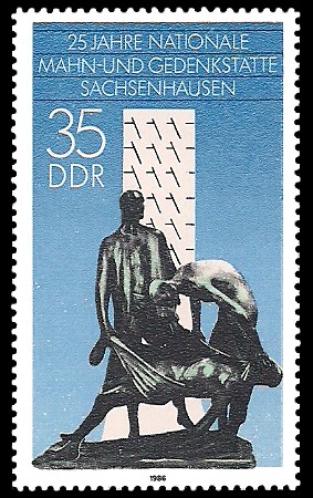 35 Pf Briefmarke: 25 Jahre Mahn- und Gedenkstätte Sachsenhausen