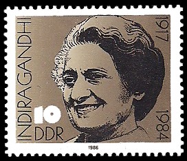 10 Pf Briefmarke: Indira Gandhi 10 Pf Briefmarke: Indira Gandhi