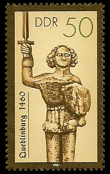 50 Pf Briefmarke: Rolande, Quedlinburg 50 Pf Briefmarke: Rolande, Quedlinburg