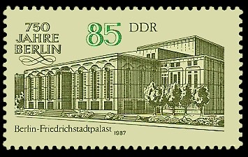 85 Pf Briefmarke: 750 Jahre Berlin, Friedrichstadtpalast 85 Pf Briefmarke: 750 Jahre Berlin, Friedrichstadtpalast