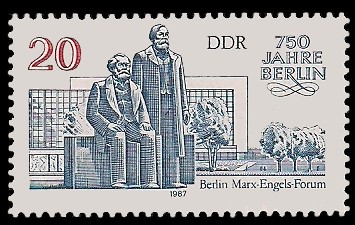 20 Pf Briefmarke: 750 Jahre Berlin, Marx-Engels-Forum 20 Pf Briefmarke: 750 Jahre Berlin, Marx-Engels-Forum
