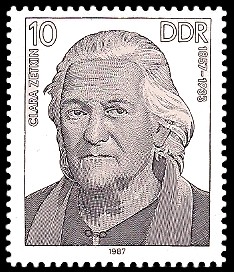 10 Pf Briefmarke: Verdienstvolle Persönlichkeiten der Arbeiterbewegung, Clara Zetkin