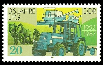 20 Pf Briefmarke: 35 Jahre LPG