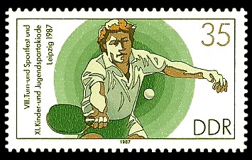 35 Pf Briefmarke: XI. Kinder- und Jugendspartakiade u. VIII. Turn- und Sportfest, Tischtennis 35 Pf Briefmarke: XI. Kinder- und Jugendspartakiade u. VIII. Turn- und Sportfest, Tischtennis