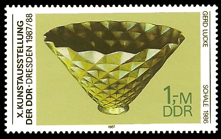 1 M Briefmarke: X. Kunstausstellung der DDR, Schale 1 M Briefmarke: X. Kunstausstellung der DDR, Schale