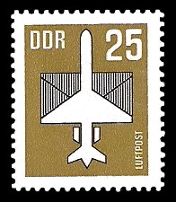 25 Pf Briefmarke: Luftpost