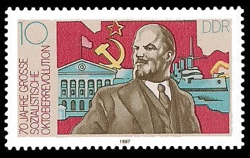 10 Pf Briefmarke: 70 Jahre Grosse Sozialistische Oktoberrevolution, W.I.Lenin 10 Pf Briefmarke: 70 Jahre Grosse Sozialistische Oktoberrevolution, W.I.Lenin