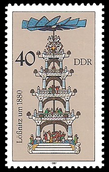 40 Pf Briefmarke: Weihnachtspyramiden aus dem Erzgebirge, Lößnitz