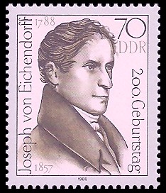 70 Pf Briefmarke: 200. Geburtstag Joseph von Eichendorff 70 Pf Briefmarke: 200. Geburtstag Joseph von Eichendorff