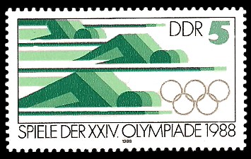 5 Pf Briefmarke: Spiele der XXIV. Olympiade 1988, Schwimmen 5 Pf Briefmarke: Spiele der XXIV. Olympiade 1988, Schwimmen