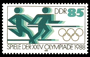 85 Pf Briefmarke: Spiele der XXIV. Olympiade 1988, Staffellauf 85 Pf Briefmarke: Spiele der XXIV. Olympiade 1988, Staffellauf