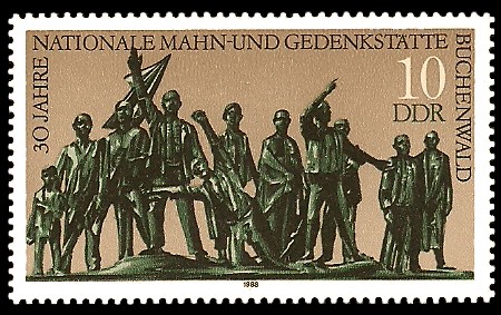 10 Pf Briefmarke: 30 Jahre Nationale Gedenkstätte Buchenwald