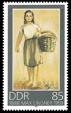 85 Pf Briefmarke: 100. Geburtstag Max Lingner, Neue Ernte