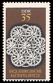 35 Pf Briefmarke: Erzgebirgische Klöppelspitze