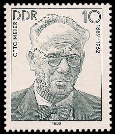 10 Pf Briefmarke: Verdienstvolle Persönlichkeiten der Arbeiterbewegung, Otto Meier 10 Pf Briefmarke: Verdienstvolle Persönlichkeiten der Arbeiterbewegung, Otto Meier