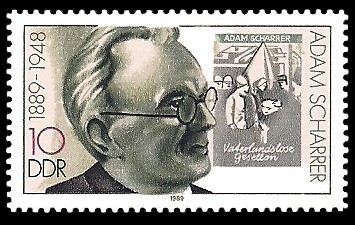 10 Pf Briefmarke: Bedeutende Persönlichkeiten, Adam Scharrer