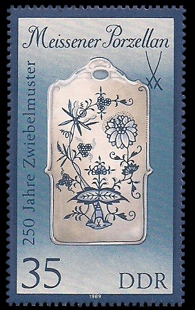 35 Pf Briefmarke: Meissener Porzellan, Stullenbrett (gr. Format) 35 Pf Briefmarke: Meissener Porzellan, Stullenbrett (gr. Format)
