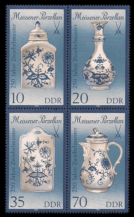  Briefmarke: Viererblock - Meissener Porzellan