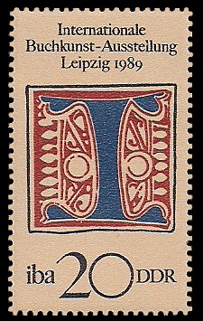 20 Pf Briefmarke: Internationale Buchkunst-Ausstellung, Initial I 20 Pf Briefmarke: Internationale Buchkunst-Ausstellung, Initial I