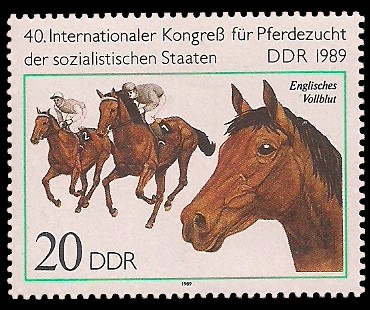 20 Pf Briefmarke: 40. Internationaler Kongress der Pferdezucht, Englisches Vollblut