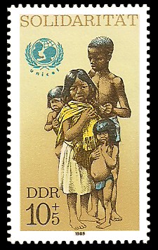 10 + 5 Pf Briefmarke: Solidarität, afrikanische Kinder 10 + 5 Pf Briefmarke: Solidarität, afrikanische Kinder