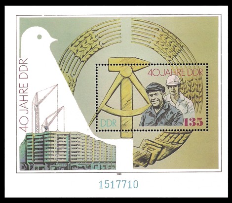  Briefmarke: Block - 40 Jahre DDR