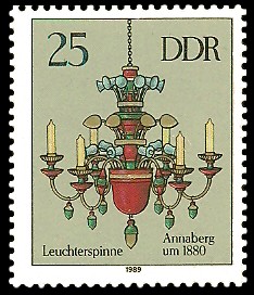 25 Pf Briefmarke: Erzgebirgische Leuchterspinnen, Annaberg 25 Pf Briefmarke: Erzgebirgische Leuchterspinnen, Annaberg