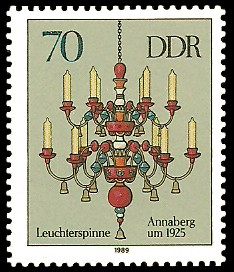 70 Pf Briefmarke: Erzgebirgische Leuchterspinnen, Annaberg