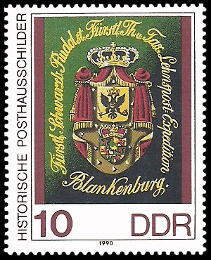 10 Pf Briefmarke: Historische Posthausschilder, Thurn- und Taxissche Lehnspost