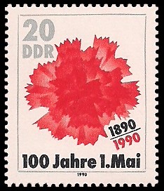20 Pf Briefmarke: 100 Jahre 1. Mai, rote Nelke