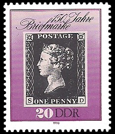 20 Pf Briefmarke: 150 Jahre Briefmarke