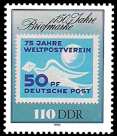 110 Pf Briefmarke: 150 Jahre Briefmarke 110 Pf Briefmarke: 150 Jahre Briefmarke
