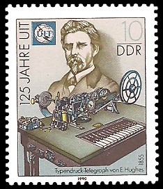 10 Pf Briefmarke: 125 Jahre UIT, Edward Hughes 10 Pf Briefmarke: 125 Jahre UIT, Edward Hughes