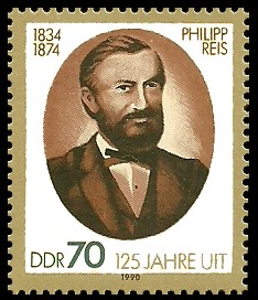 70 Pf Briefmarke: 125 Jahre UIT, Philipp Reis 70 Pf Briefmarke: 125 Jahre UIT, Philipp Reis