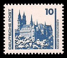 10 Pf Briefmarke: Freimarke Bauwerke, Albrechtsburg 10 Pf Briefmarke: Freimarke Bauwerke, Albrechtsburg
