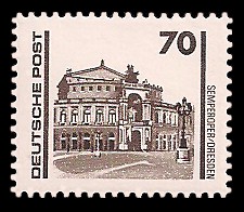 70 Pf Briefmarke: Freimarke Bauwerke, Semperoper