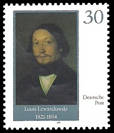 30 Pf Briefmarke: Neue Synagoge Berlin, Louis Lewandowski