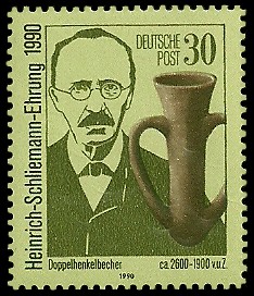 30 Pf Briefmarke: Heinrich-Schliemann-Ehrung 1990